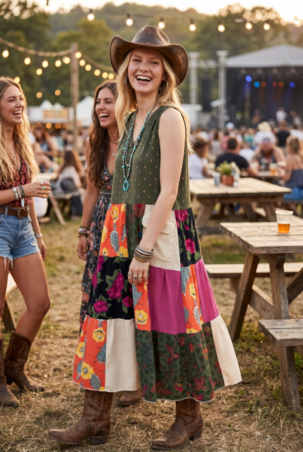 Size Medium Patchwork Dress