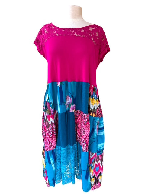 Size XL Pink Patchork Dress
