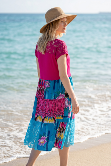Size XL Pink Patchork Dress