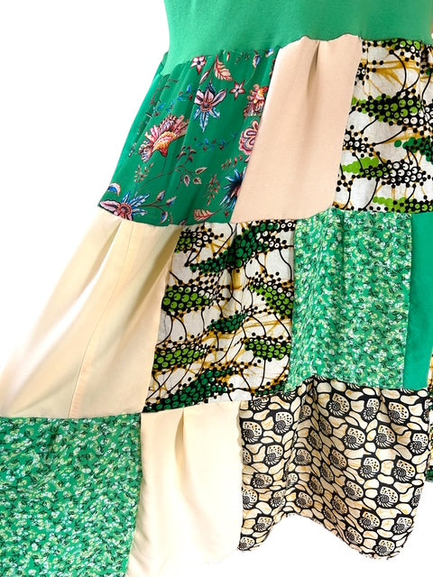 Size Large Green Patchwork Dress
