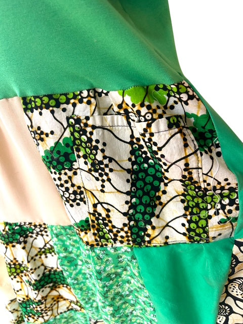 Size X-Large Green Patchwork Dress