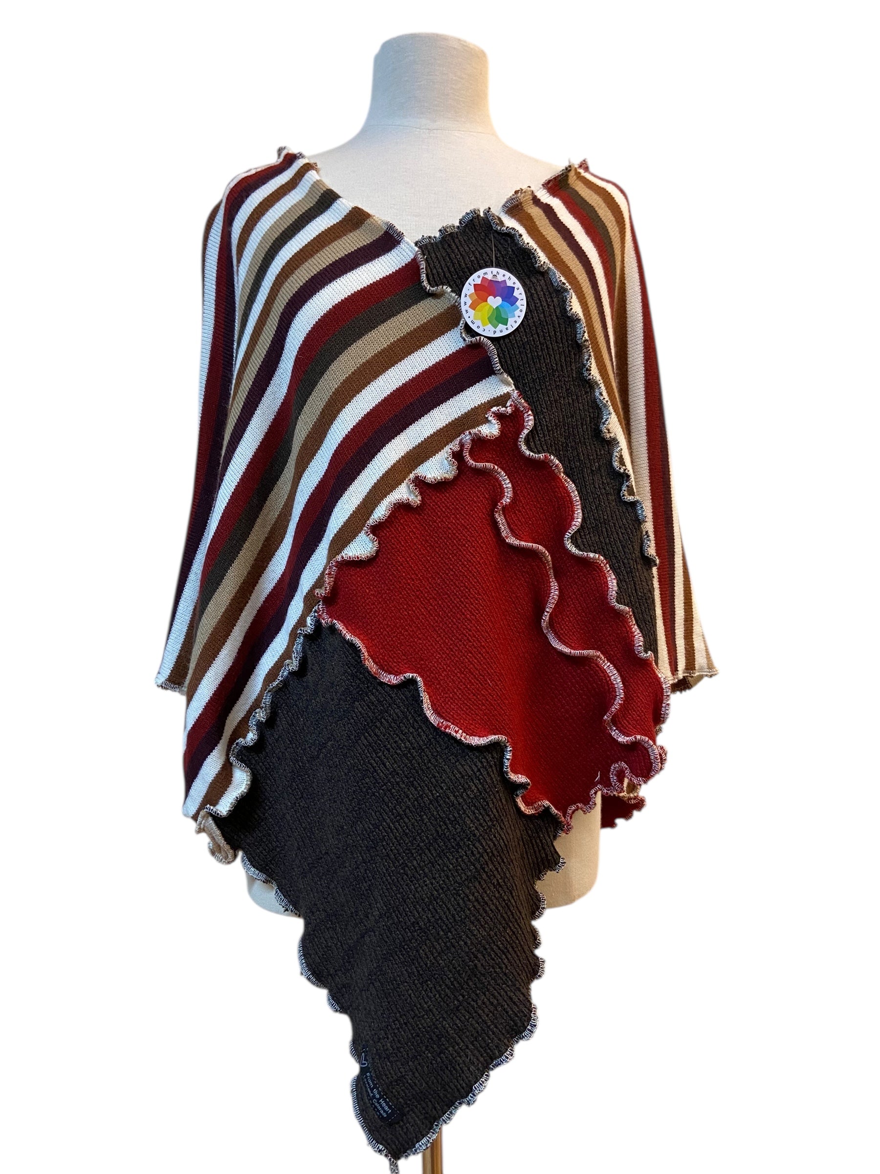 Poncho made with Repurposed Sweaters image 0