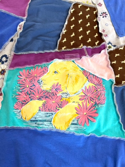 Small Upcycled Patchwork Skirt - Puppy Theme image 5