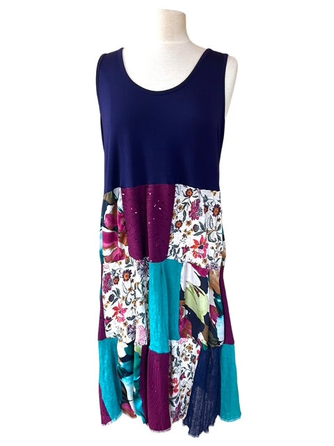 Blue and Purple Patchwork Sundress image 1