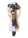 Creative Pink Rust Gray Patchwork Scarf with Repurposed Sweater Pieces image 0