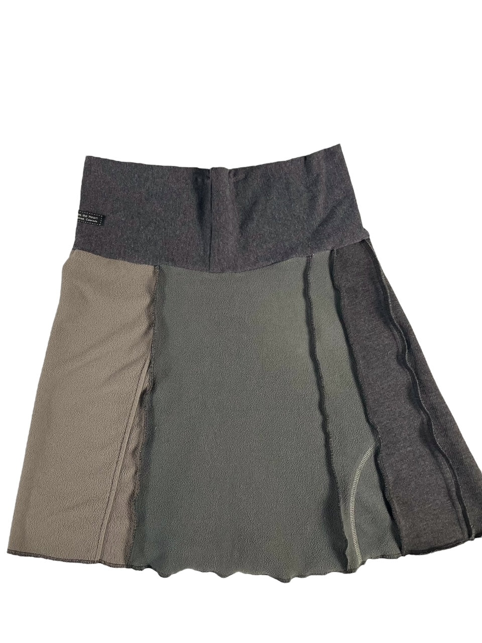 Upcycled Women's Medium Gray Fleece Skirt image 2
