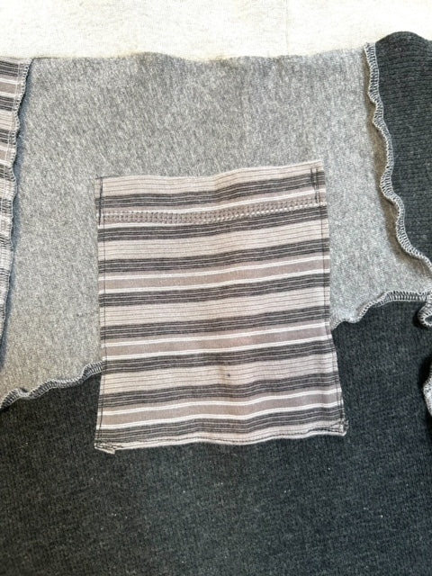 Gray Patchwork Upcycled Skirt - Small Size image 8