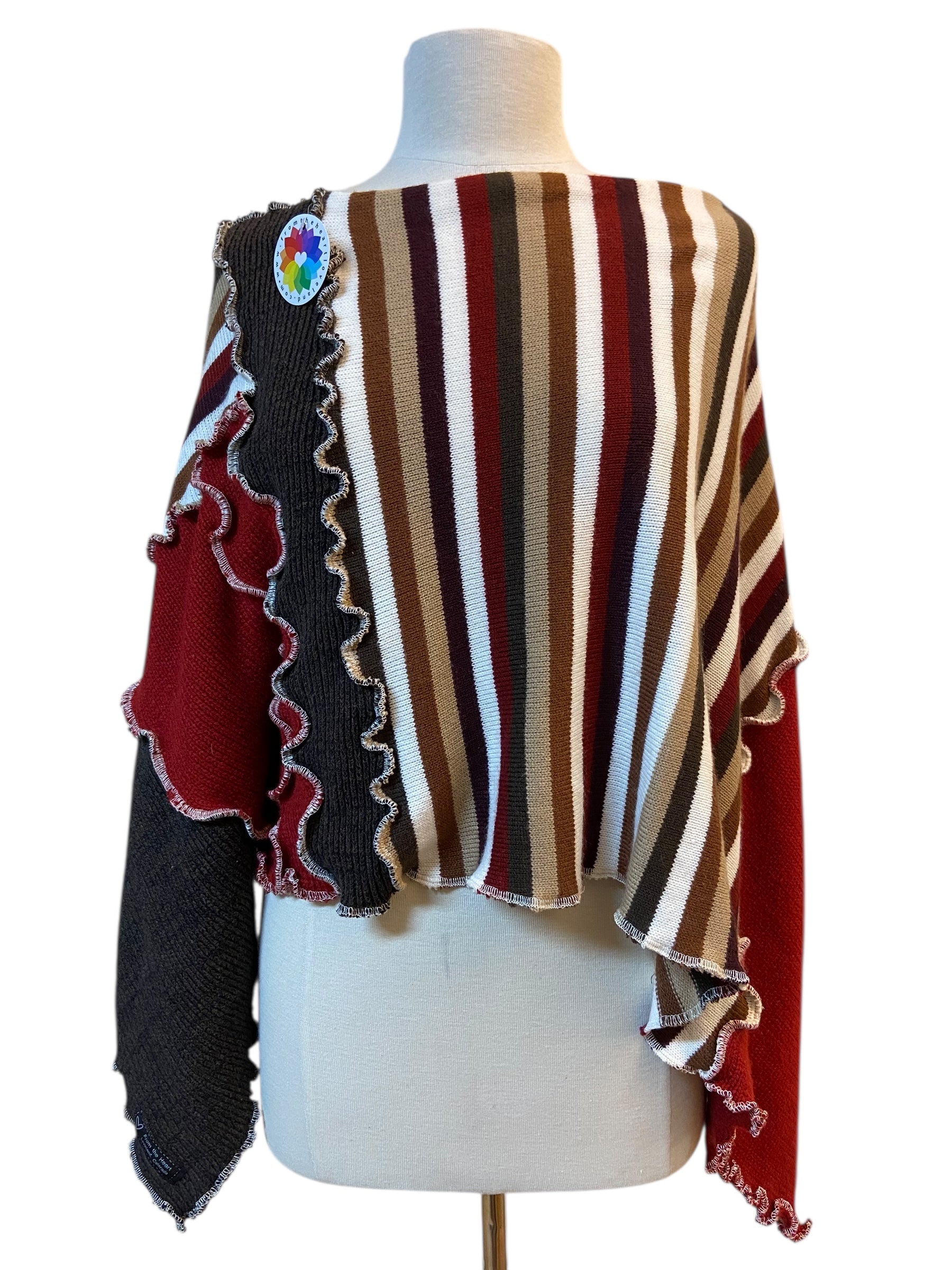 Poncho made with Repurposed Sweaters image 2