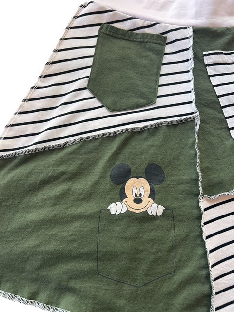 Size Small Upcycled Mickey Mouse T-shirt Skirt with Pockets image 7