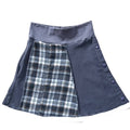 Size Small Upcycled Fleece & Flannel Gray Skirt with a Pocket image 0
