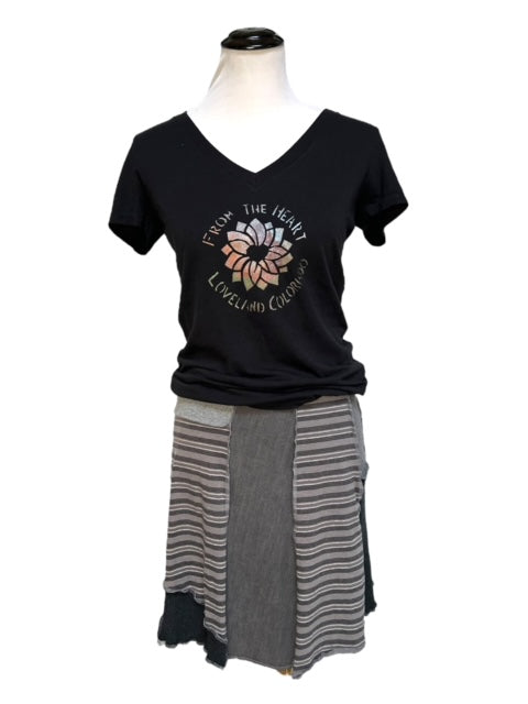 Gray Patchwork Upcycled Skirt - Small Size image 1