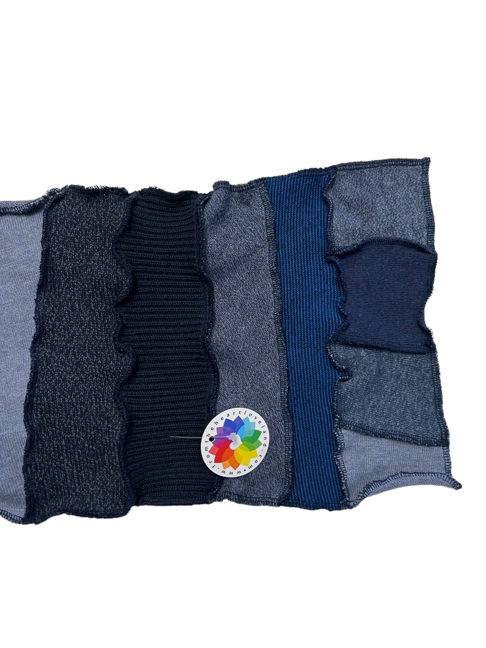 Patchwork Blue Scarf image 4