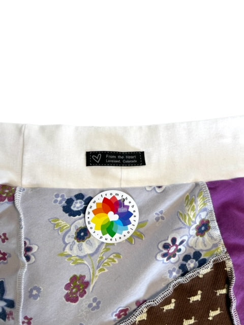 Small Upcycled Patchwork Skirt - Puppy Theme image 11