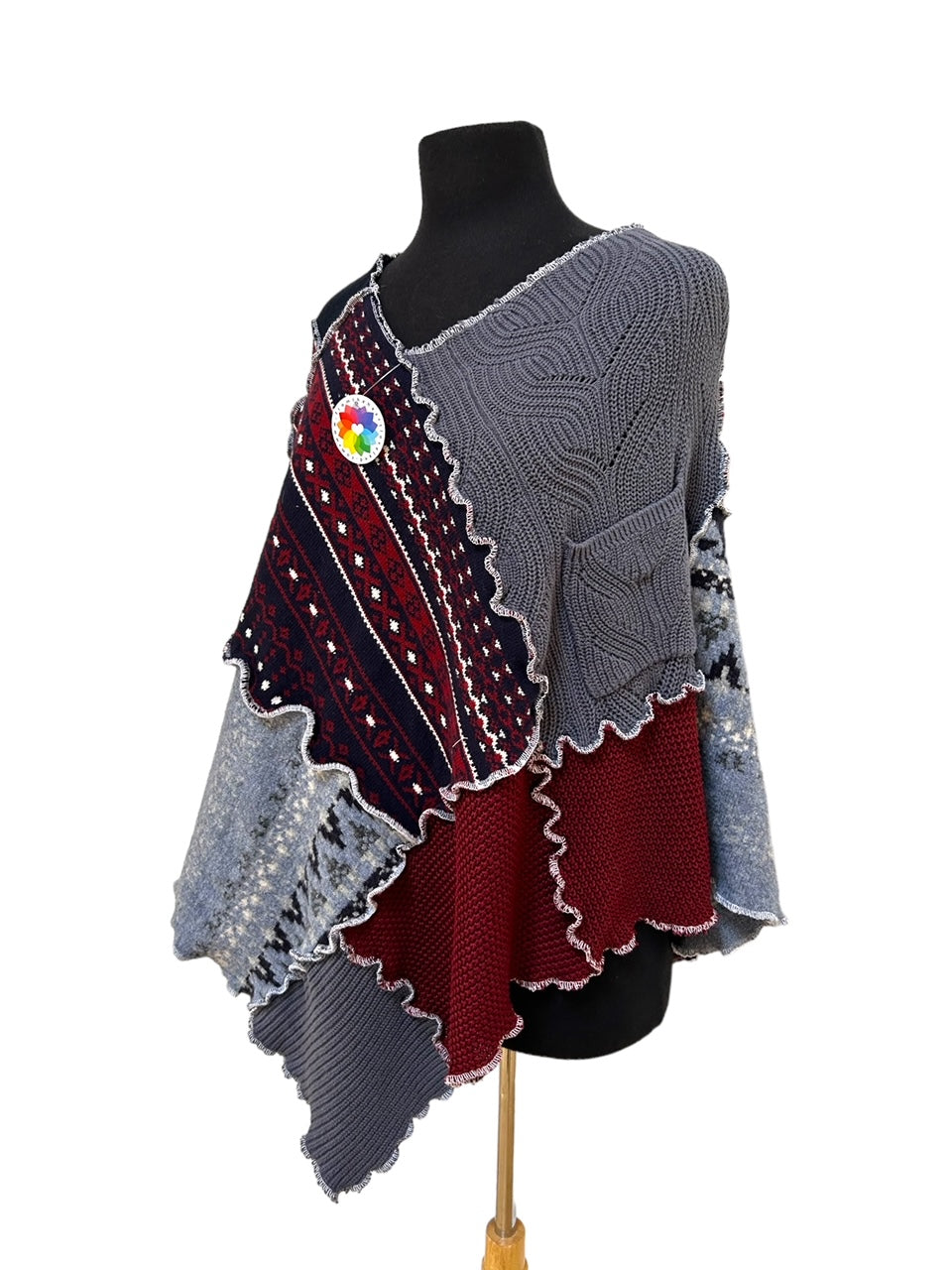 Upcycled Sweater Poncho image 6