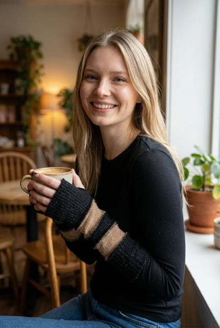 Black and Gold Arm Warmers image 2