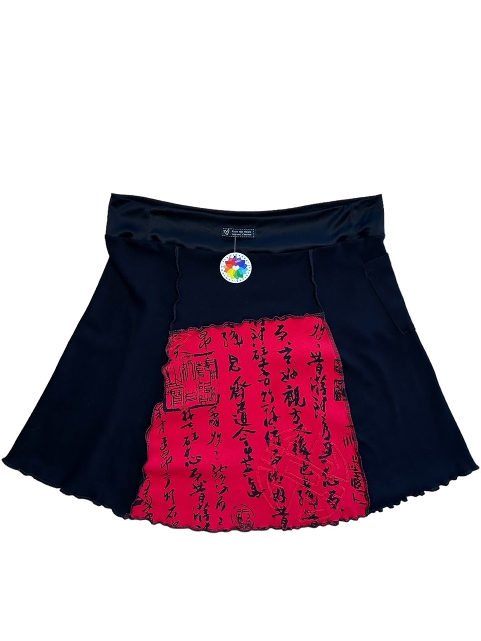 Upcycled Red and Black T-Shirt Skirt - XXL Size image 8