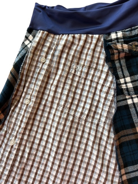 Size Large Blue Plaid Skirt with Pockets image 4