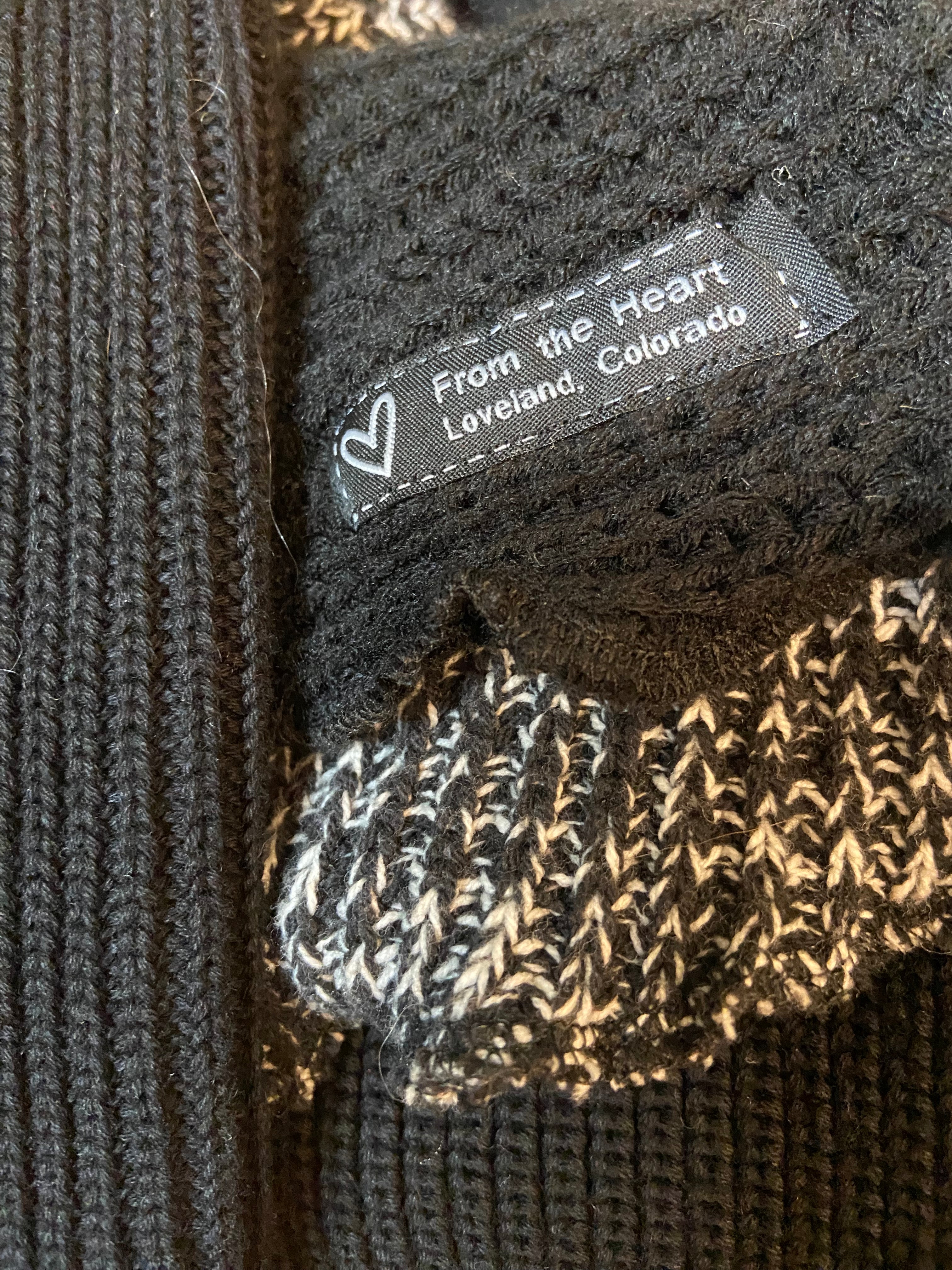 Size XL Upcycled Black and White Upcycled Patchwork Sweater image 6