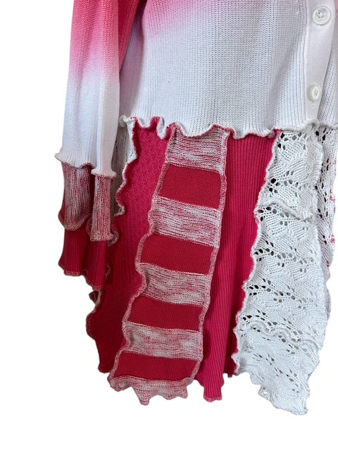 Size Medium Pink Patchwork Sweater image 4