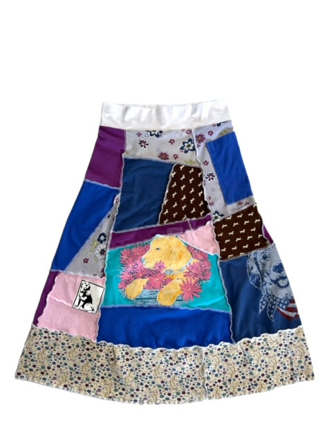 Small Upcycled Patchwork Skirt - Puppy Theme image 4