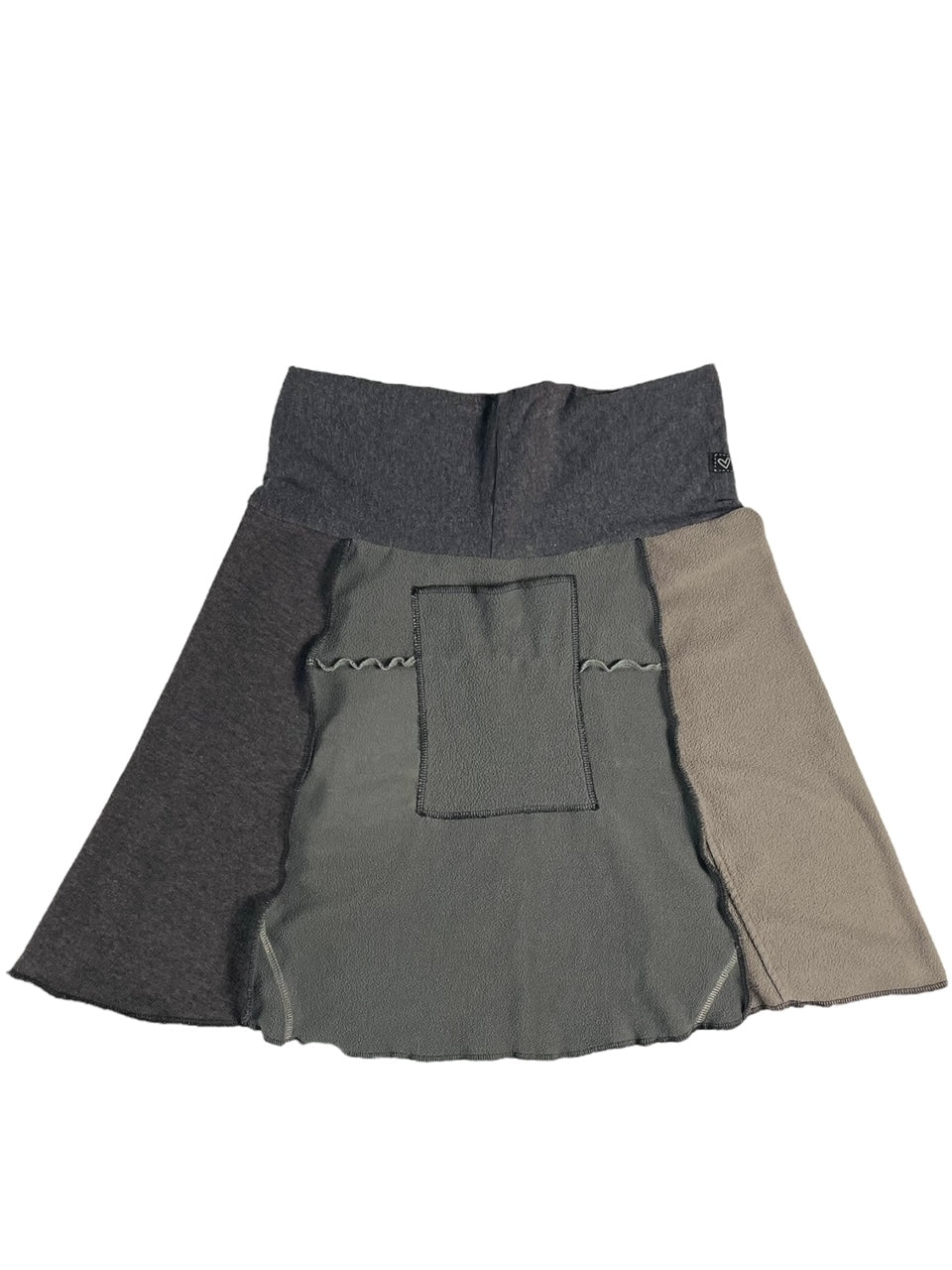 Upcycled Women's Medium Gray Fleece Skirt image 6