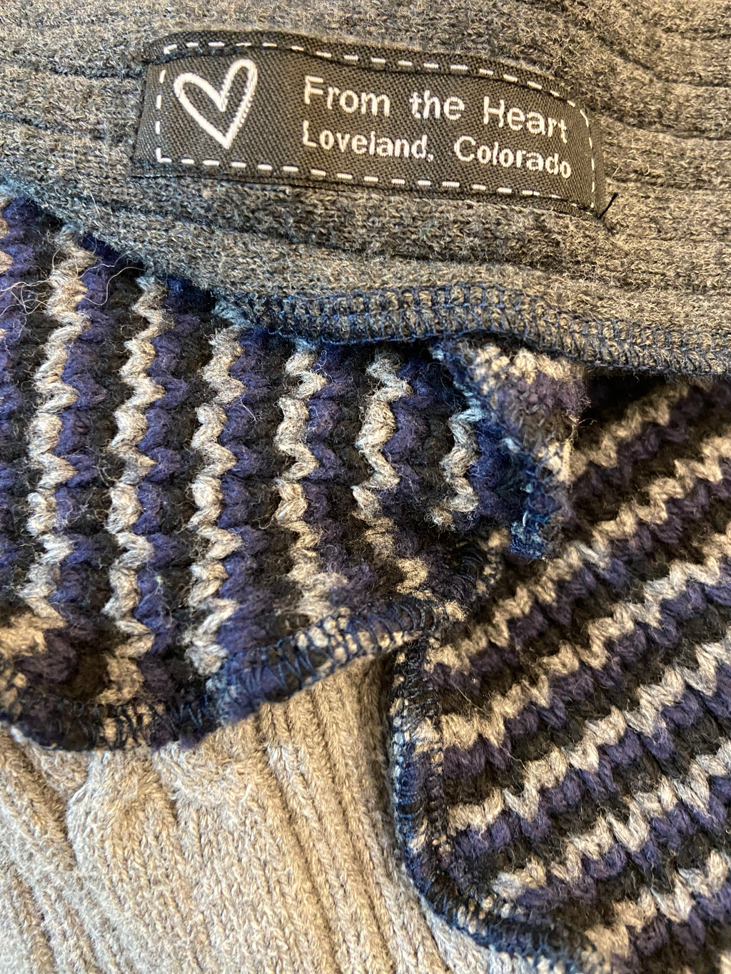 Navy Blue and Gray Poncho image 4