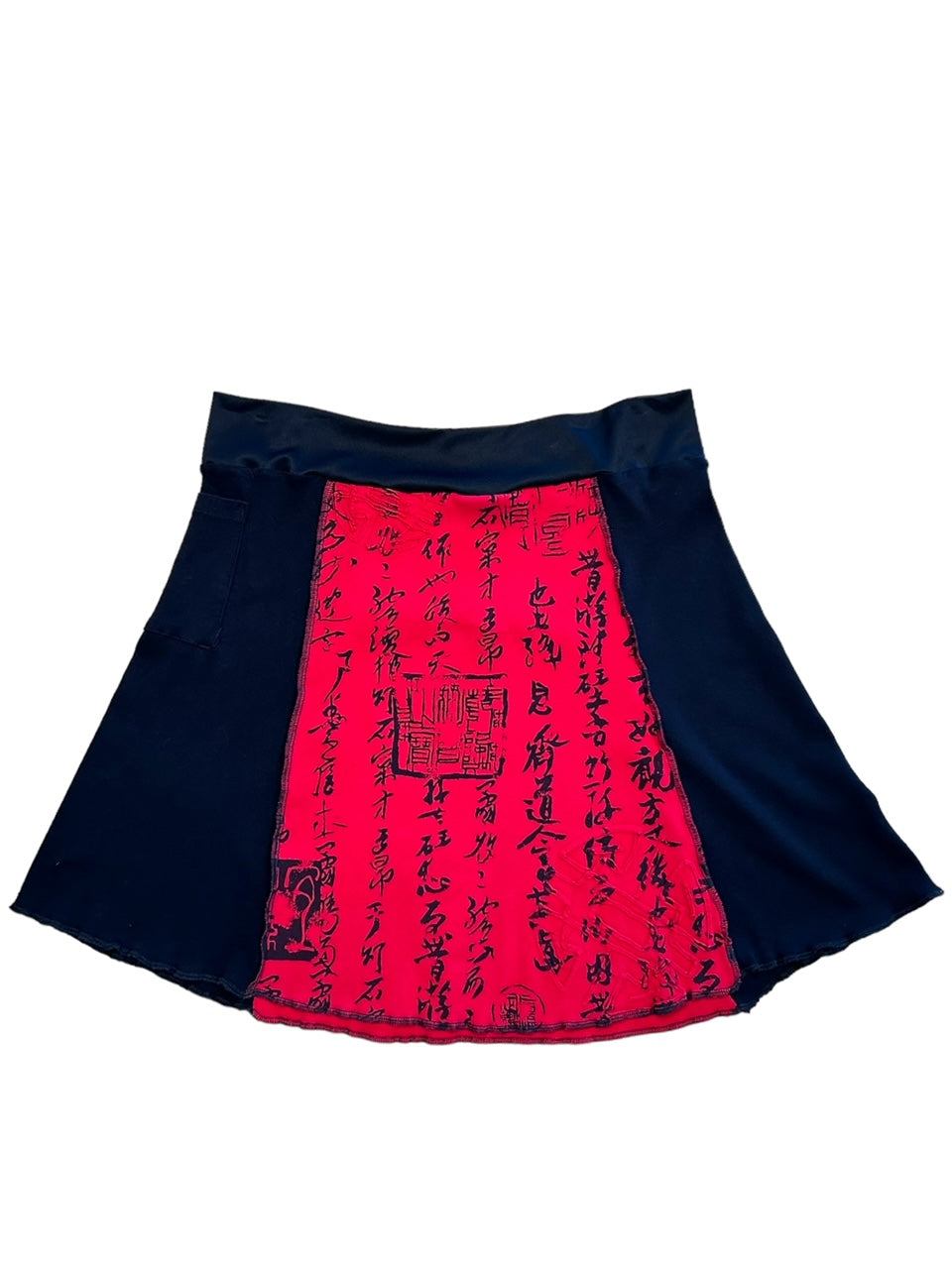 Upcycled Red and Black T-Shirt Skirt - XXL Size image 5
