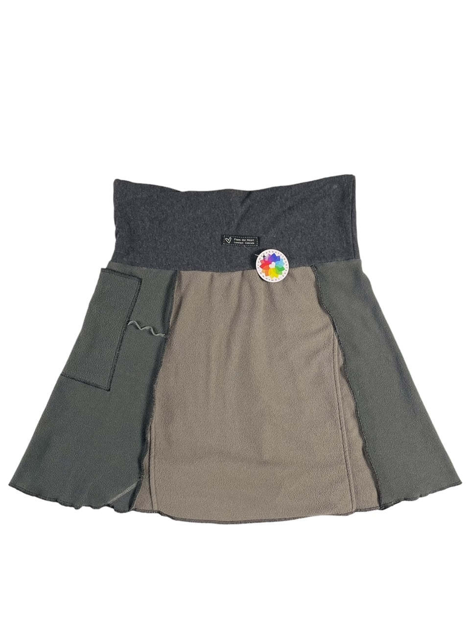 Upcycled Women's Medium Gray Fleece Skirt image 3