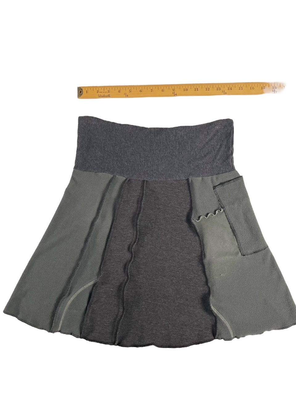 Upcycled Women's Medium Gray Fleece Skirt image 7