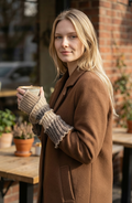 Tan and Brown Arm Warmers/Fingerless Gloves image 0